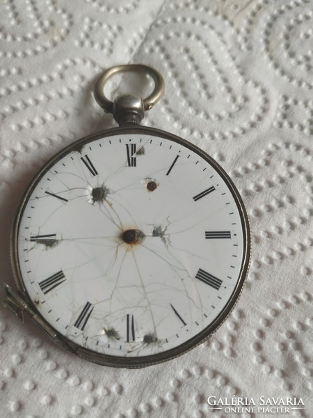Retro, double backed, 2-key, silver pocket watch for sale!