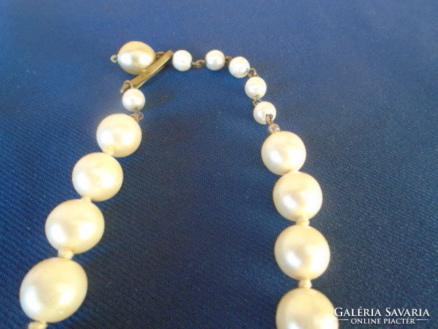 Old necklace with white pearls 50-60 years necklace collier antique piece and even beautiful 1.1 cm