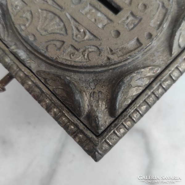 Antique bushing, pewter alloy, Art Nouveau antique ornate eagles on the 4 corners