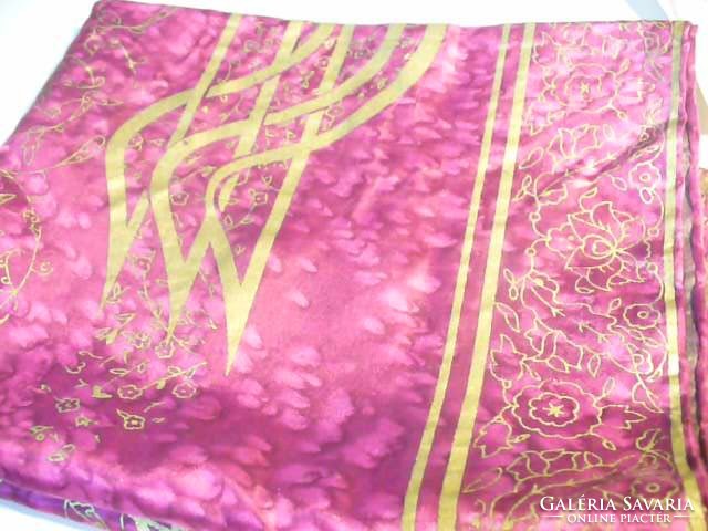 Thin cyclamen, gold colored women's scarf