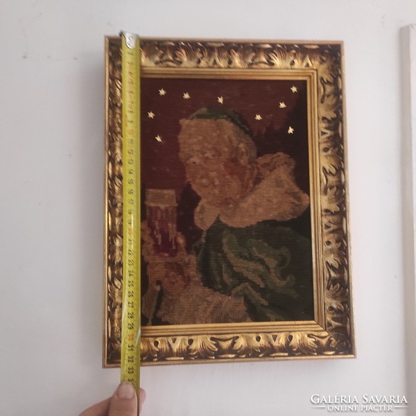 Gyönyörű antik laparanyozott keret képkeret, tükör keret festmény keret most gobelin-szövött kép