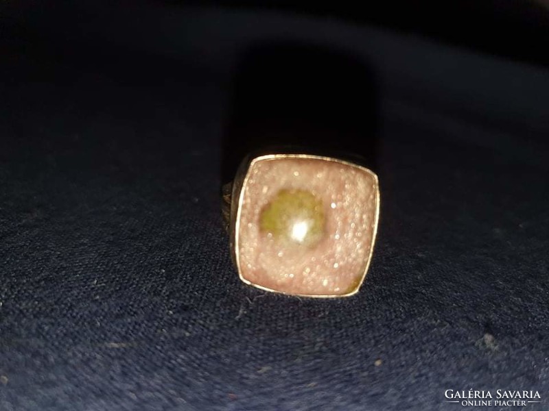 Silver ring with melon tourmaline 8 international size