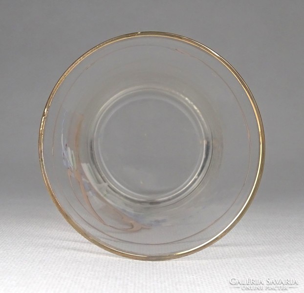 1H069 Antik monogramos üveg pohár keresztelő üveg pohár 13 cm