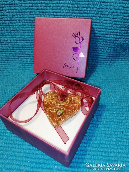 Mille fiori glass heart pendant (30)