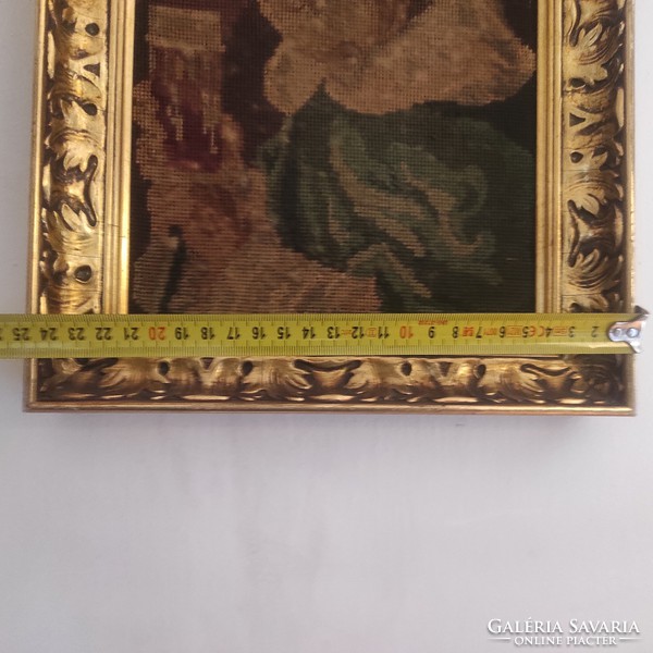 Gyönyörű antik laparanyozott keret képkeret, tükör keret festmény keret most gobelin-szövött kép