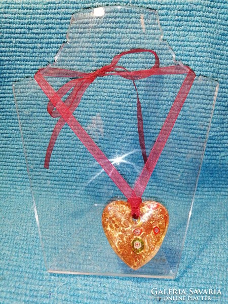 Mille fiori glass heart pendant (30)