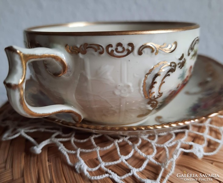 Rosenthal német vékony porcelán kávés/teás csésze aljával, XX.szd első fele, teljesen új