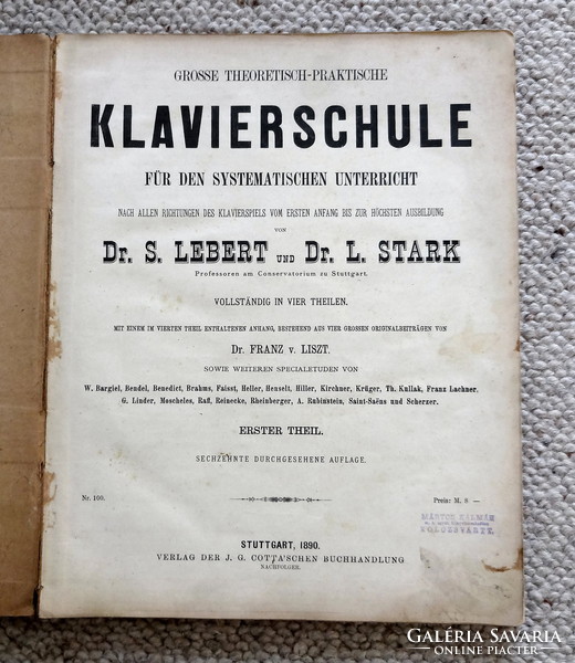 Könyvritkaság - Klavierschule 1890.