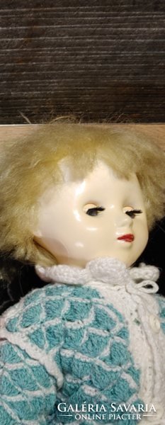 Régi   gyönyörű sápadt arcú játékbaba régiség  kb.60 cm magas  gyűjtőknek