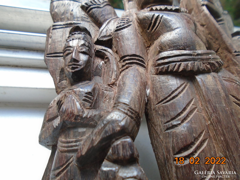 SHIVA hindu istenség kígyóval faragott fa szobor