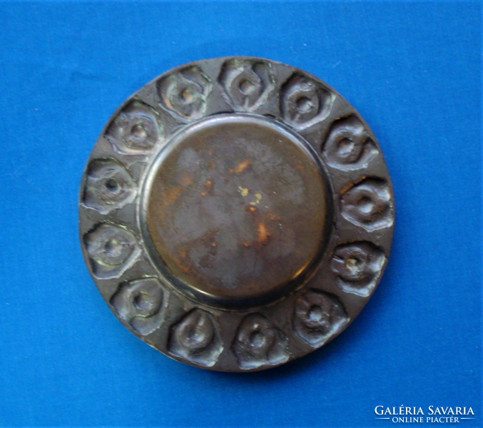 An patinated bronze decorative plate designed by an old idyllic Szilágy