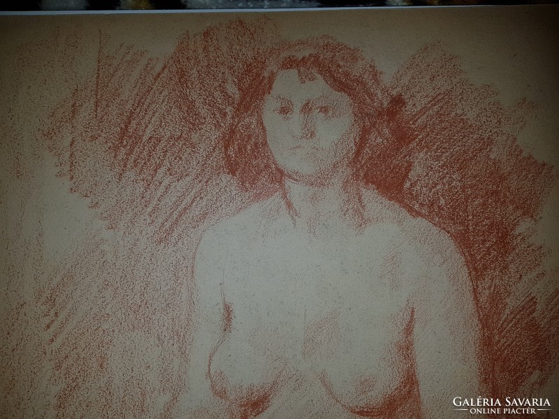 Béla Czóbel female nude drawing