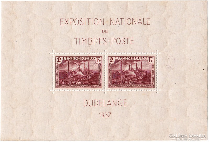 Luxemburg emlékbélyeg blokk 1937