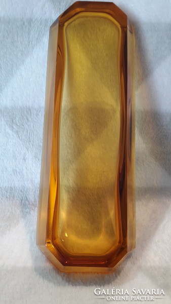 Exkluzív art deco borostyán üveg pipere szett (L2231)