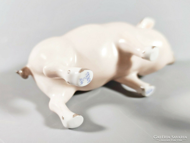 Herend, pig 8.5 Cm miniature hand-painted porcelain figurine, flawless! (I072)