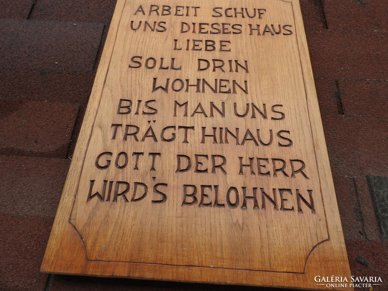 Tölgyfa fali áldás - faliáldás német nyelven _hatalmas, súlyos darab