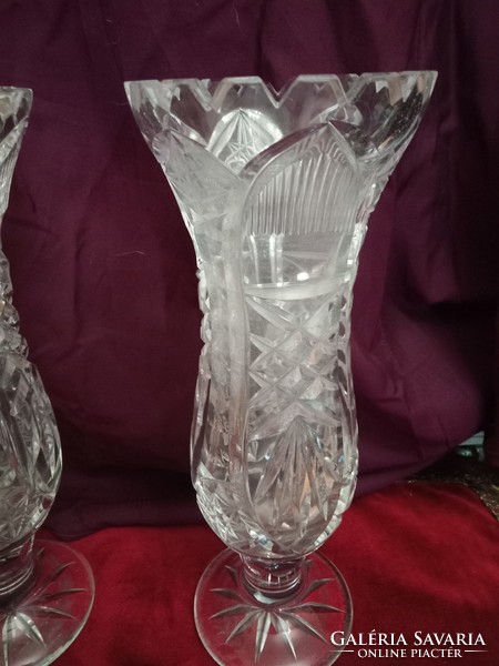 A pair of fabulous hand-polished lead crystal vases from the 1960s