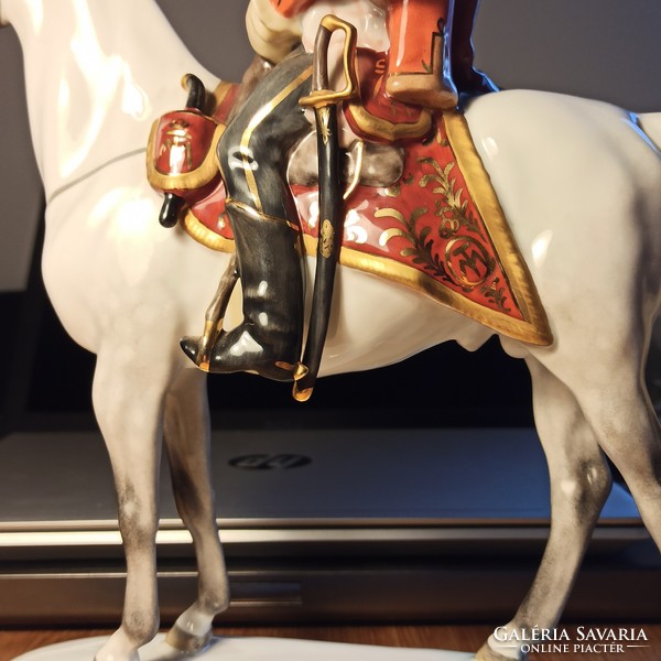 Horse statue of Andrew Hadik, porcelain from Herend