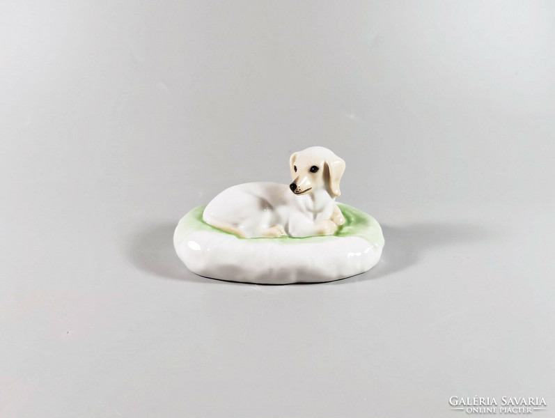 Herend, lying dachshund dog hand-painted porcelain figurine, flawless! (I021)