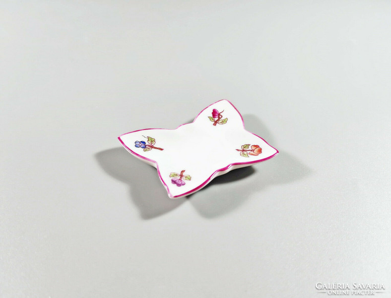 HERENDI, PILLANGÓ FORMÁJÚ 5.7 CM  PORCELÁN FÜSTÖLŐ TARTÓ, HIBÁTLAN! (I100)