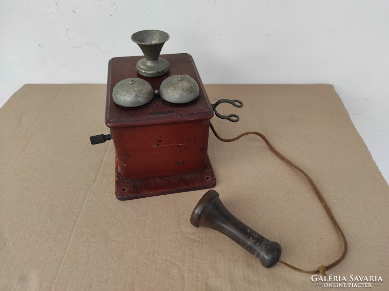 Antique wall mounted wooden telephone 1890-1905s 5063