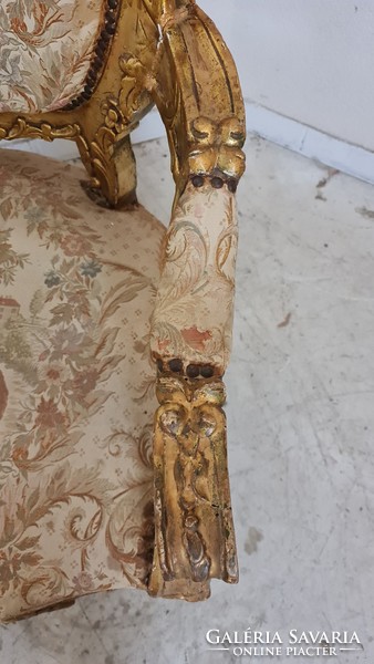 A491 Antik barokk,rokokó aranyozott trónfotelek