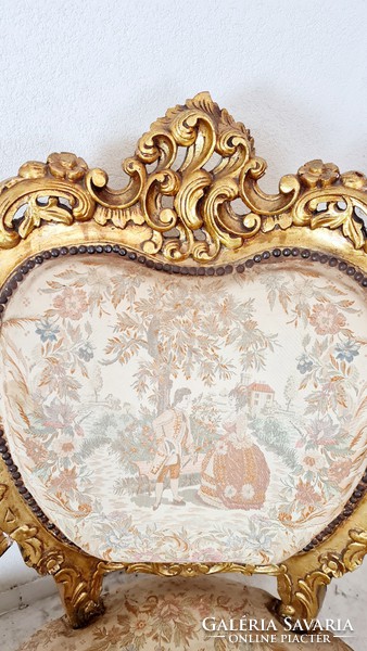 A491 Antik barokk,rokokó aranyozott trónfotelek