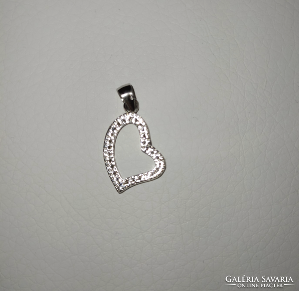 S925 silver heart pendant with zirconia