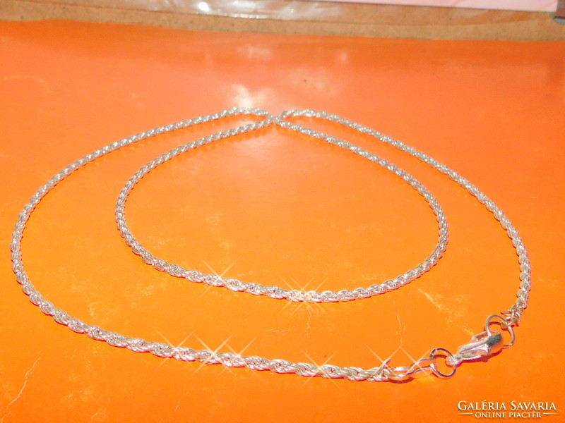 Braided like. Marked 925 stuffed silver necklace 60 cm