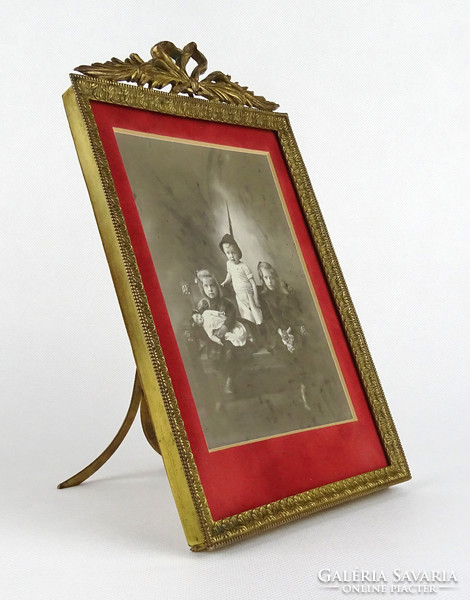 1H475 antique belgrade soma child photography bow marked in bronze frame