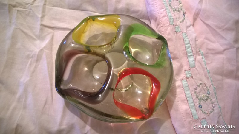 Retro-bohemia glass serving bowl flawless beauty