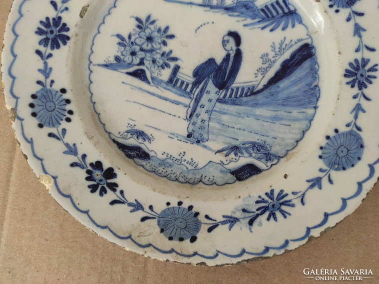 Antique Delft Chinese Pattern Blue Painted Small Porcelain Plate Delft 5068
