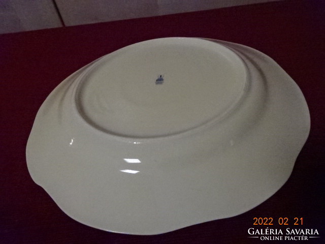 Zsolnay porcelain, antique, cream-colored flat plate with gold edging. He has! Jókai.