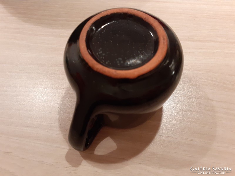 Black glazed ceramic coffee cup mocha