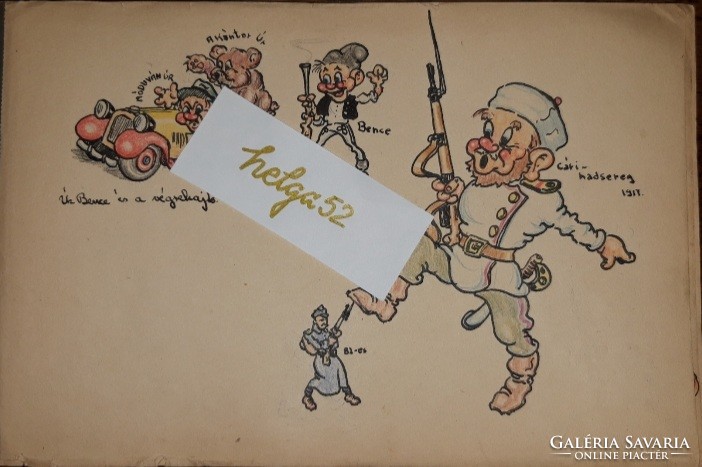 Original political caricatures by László Karmazsin - collection - from 1949 and 1950