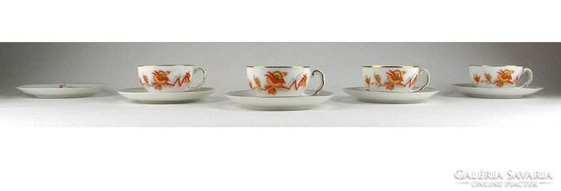 1H761 old floral marked bavaria porcelain coffee set for 4 people