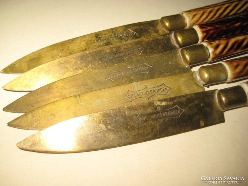 Zsolnay porcelain handle marked, dessert knives, 17 cm