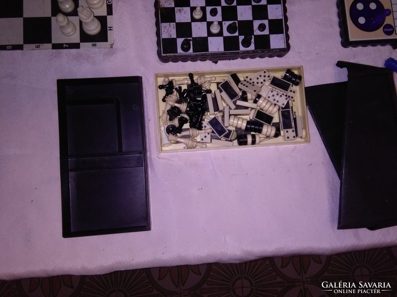 Retro chess boards, puppets, mill, travel chess, dominoes, board game - together