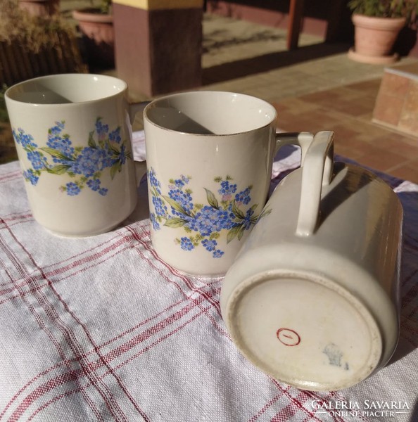 Zsolnay small floral antique mugs