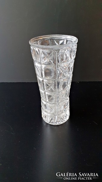 Old glass vase. 18.2 cm High.