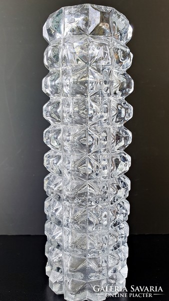 Old glass vase. 17 cm High.