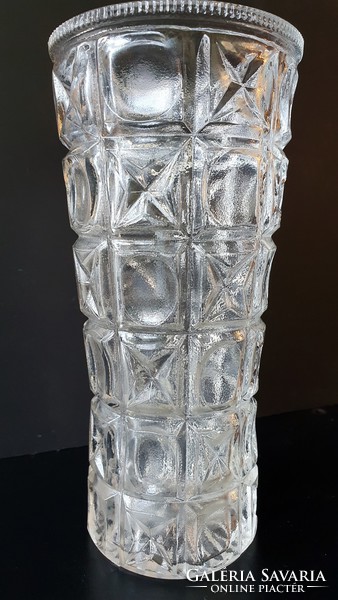 Old glass vase. 18.2 cm High.