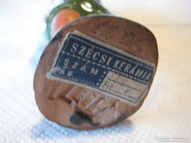 Old Szécs ceramic pair, marked, with old original label, 11 cm