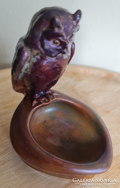 Zsolnay eosin antique multicolor owl