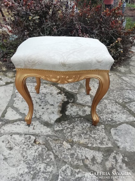 Beautiful baroque seat, small chair, footrest renovated!