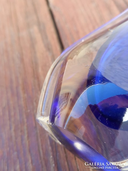 Retro, Czechoslovak solid glass vase_royal blue