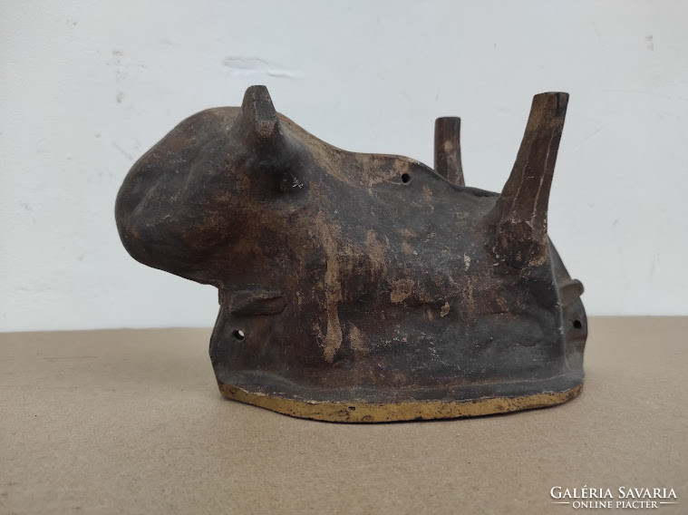 Antik muzeális konyhai eszköz cukrász eszköz bárány cserép öntő forma öntőforma 19. sz. eleje 4986