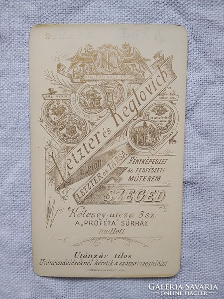 Antique, sepia hungarian cdv / business card / hardback lady portrait letzter and keglovich szeged