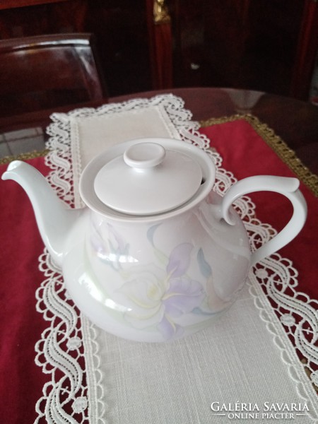 Régi  szecessziós iriszes  hollóházi  porcelán teás / kávés  kanna / kiöntő -- Anyák napjára!