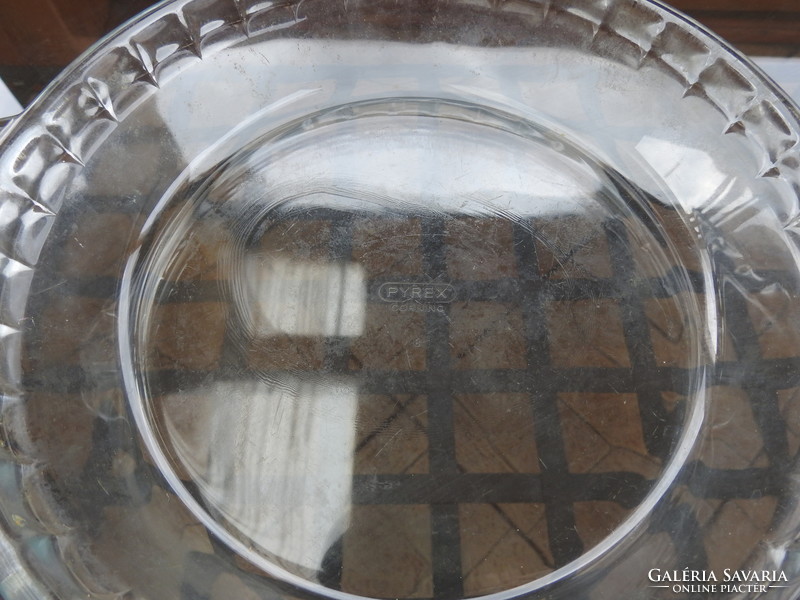 Antik Pyres Corning üvegtál - üveg tál - a múlt század elejéből